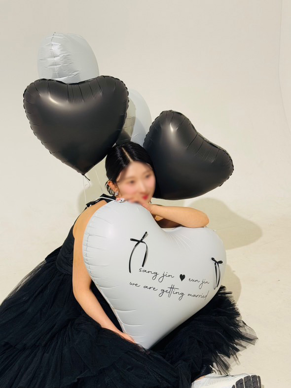 헬륨 웨딩풍선세트 웨딩 촬영 풍선 스냅 소품 브라이덜샤워 생일 이벤트 프로포즈 인천 - 상세 이미지 3