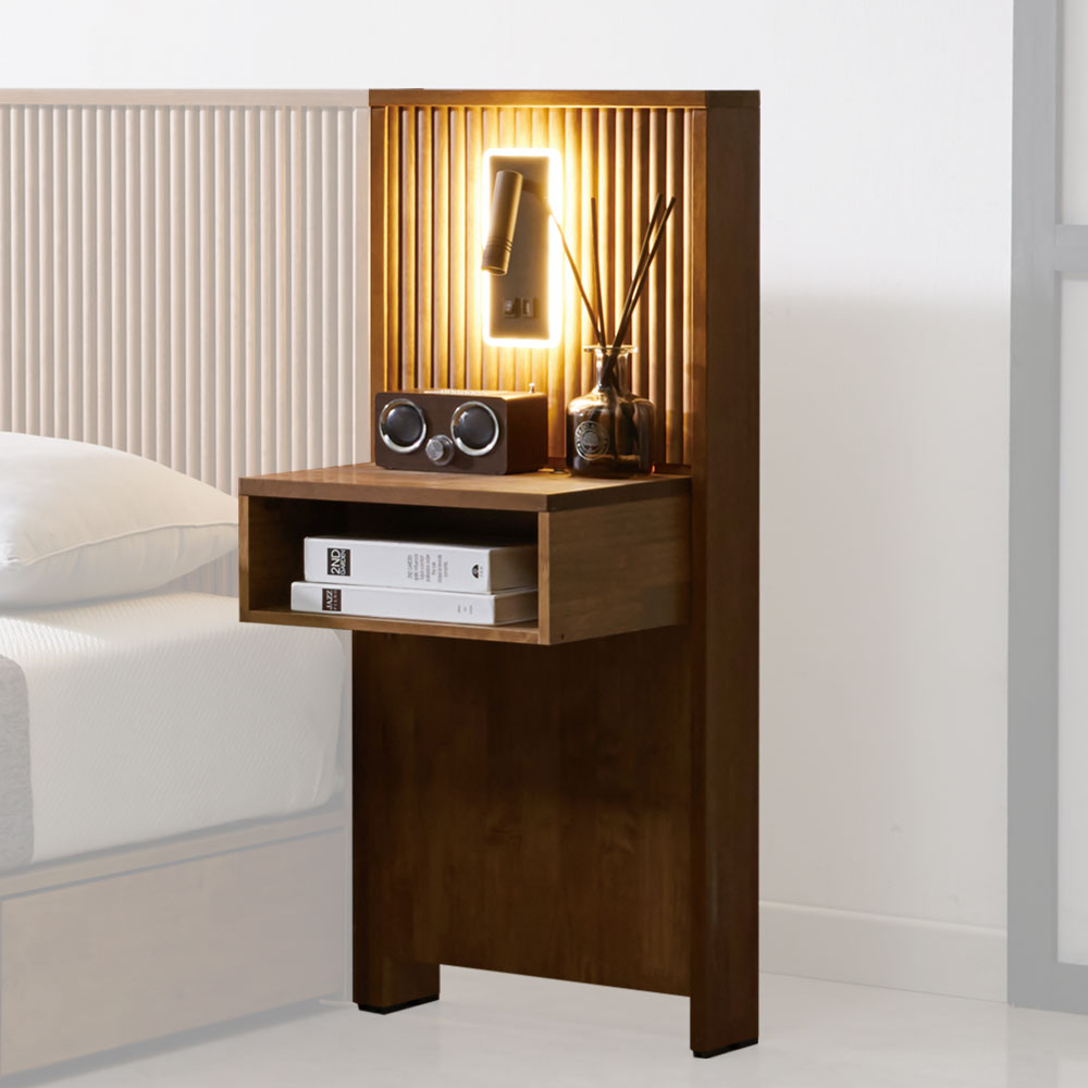 스코나 브랜던 템바보드 원목 호텔 서랍 수납 침대(퀸)