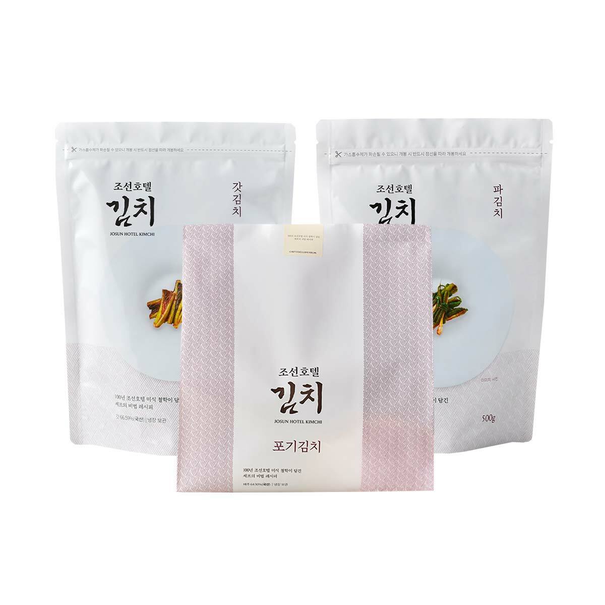 조선호텔 포기김치 5kg + 갓김치 1kg + 파김치 500g - 상품 이미지