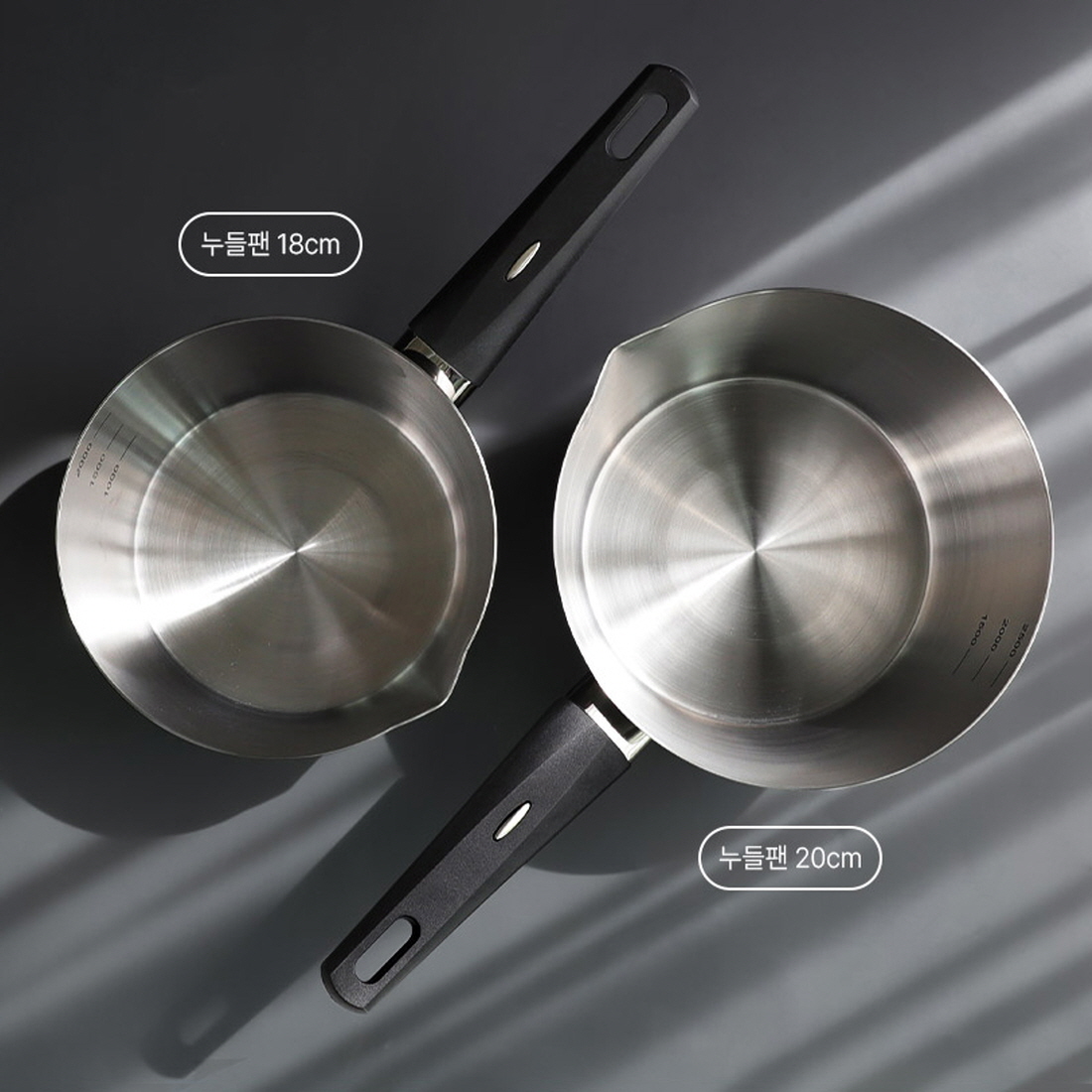 깊은 밀크팟 스텐 430 계량 멀티팟 인덕션 냄비 물끓이는 라면 이유식 밀크팬 18cm - 상세 이미지 3