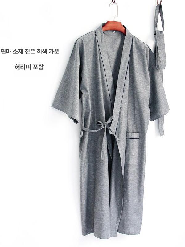 남성 샤워가운 일본 전통 호텔 기모노 온천 샤워 롱 순면 M 하오리 남성 : 아띠루나