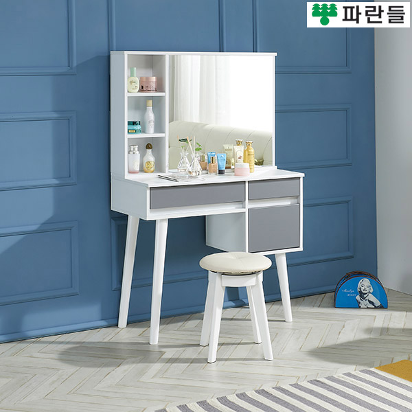 파란들가구 반하나 거울수납 A형 입식화장대세트 의자포함 - 상세 이미지 4