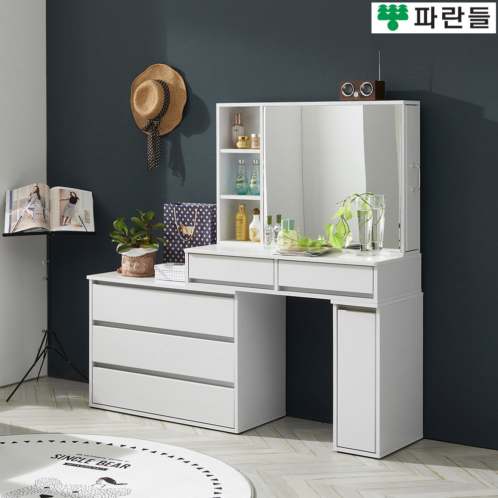파란들가구 미인 거울수납 입식화장대B 서랍화장대세트 콘솔 - 메인 이미지