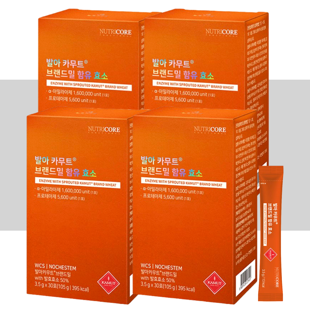 뉴트리코어 발아카무트효소 카무트 효소 30포X4개 - 메인 이미지