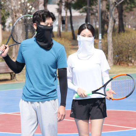 뷰릭스 자외선차단마스크 골프마스크 얼굴햇빛가리개 등산 러닝마스크 4장 + 팔토시 2set