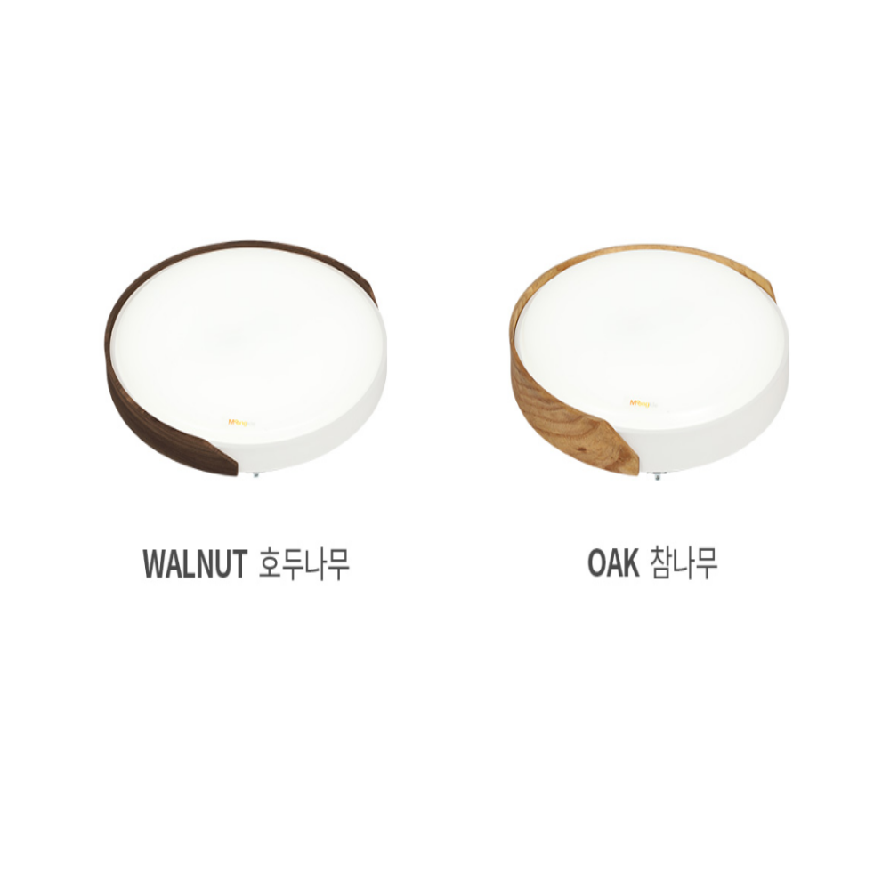안방등 국산 LED 우드 원목 원형 방등 전등 50W, 오크/주백색 - 상세 이미지 2