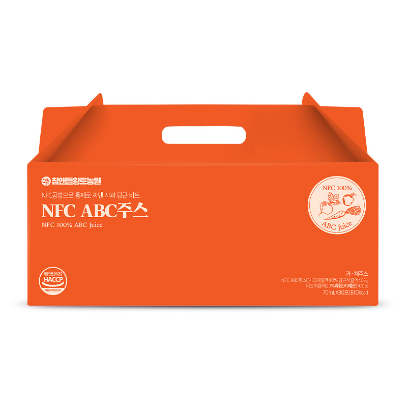 참앤들황토농원 착즙 ABC주스 사과 당근 비트, 70ml, 30개