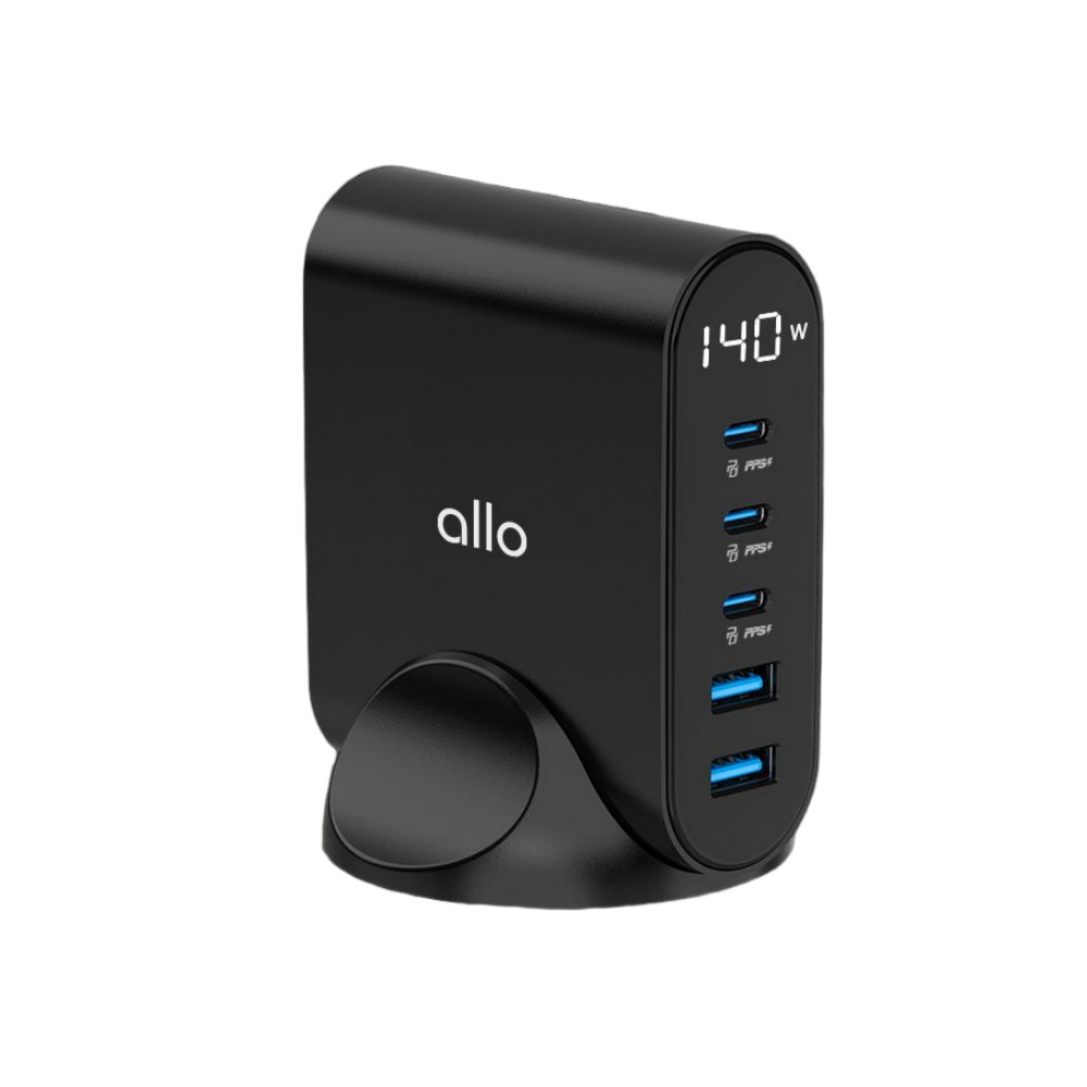 알로코리아 140W GaN 프로 PD PPS 초고속 5포트 멀티 충전기 UC5140GPD