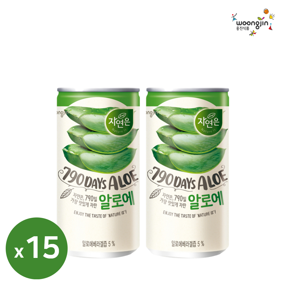 미니 캔음료 음료수 웅진 고칼슘오렌지 초록매실 알로에 토마토 사과 180ml 15캔3개씩 - 상세 이미지 3