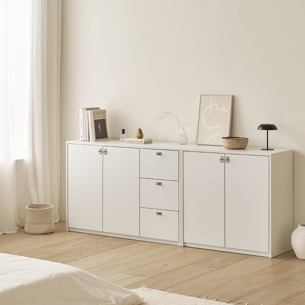 빌레오 베슬라그 수납장 모듈 다용도 거실 맘마존 (높은/일반형 800), 2단, 소프트화이트