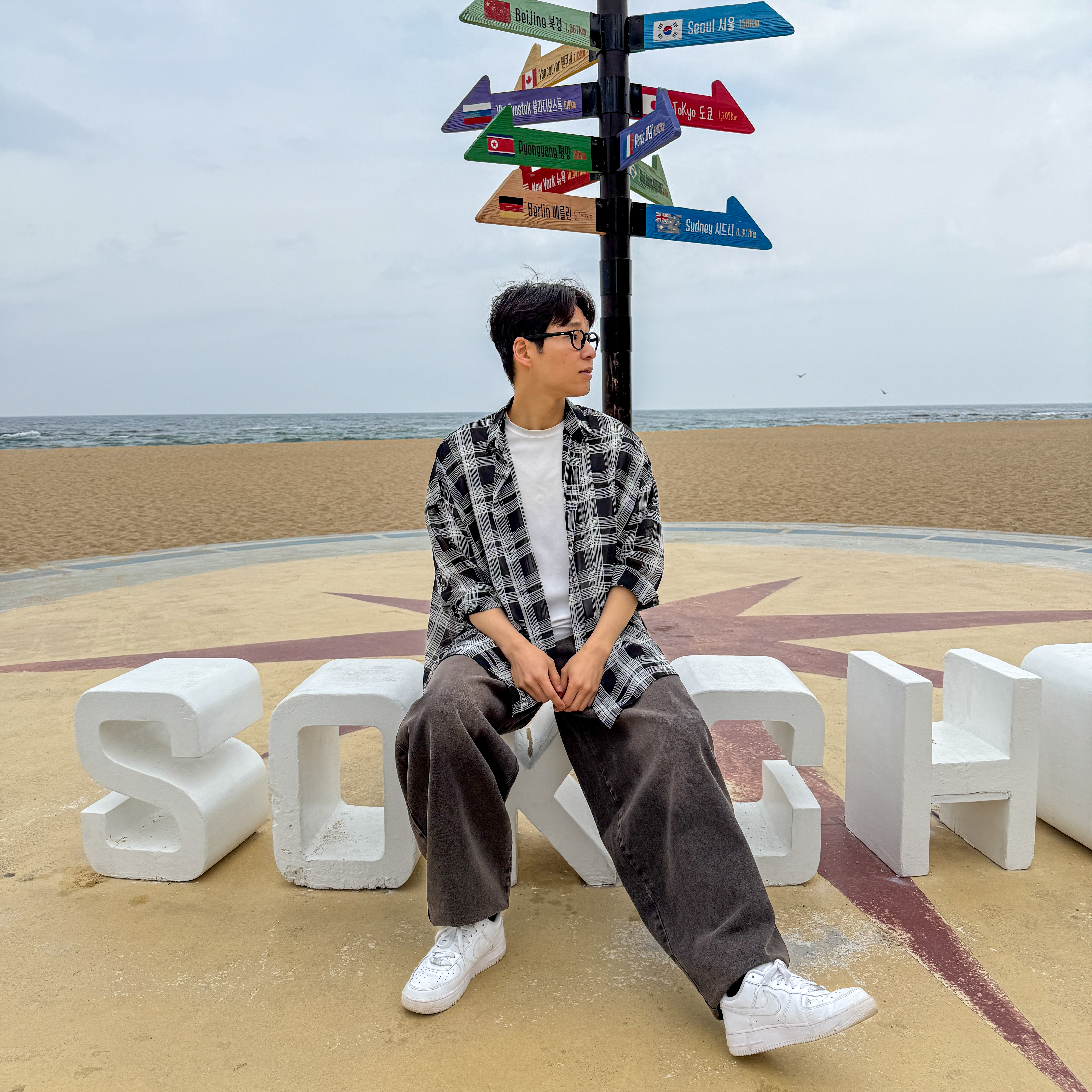 남자여름체크셔츠 린넨체크셔츠 - 상세 이미지 5