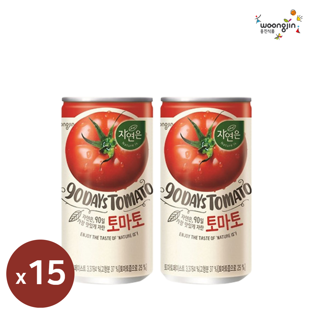 미니 캔음료 음료수 웅진 고칼슘오렌지 초록매실 알로에 토마토 사과 180ml 15캔3개씩 - 상세 이미지 2