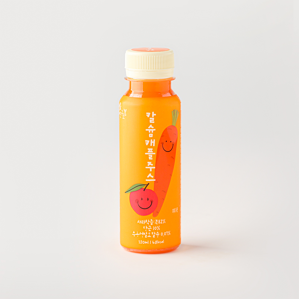 (생즙연구소)어린이를 위한 칼슘캐플주스 120ml x 14병 NFC착즙 사과 당근 감귤 이미지 7
