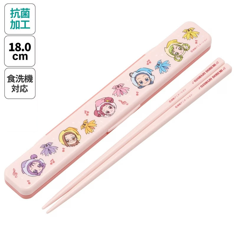 [발주상품 2~4 영업일 후 발송예정] 스케이터 오자마녀 도레미 캐릭터 소리나지 않는 항균 젓가락 세트 18cm ABC3AG - 주방·식기 - 하카타몰