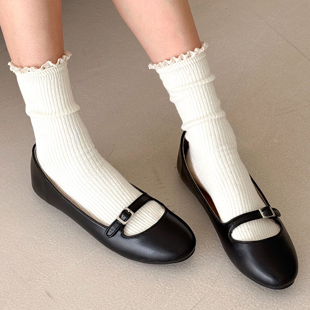 메리제인 스트랩 발편한 빅사이즈 말랑 플랫슈즈 단화