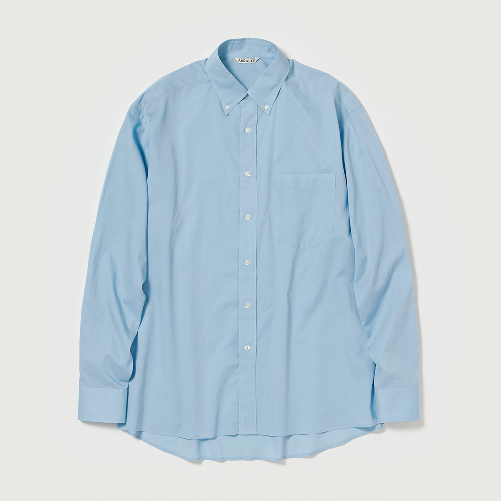오라리 맨즈 셔츠 WASHED FINX TYPEWRITER BUTTON DOWN SHIRT 25SS 남자 무지 - 상세 이미지 2