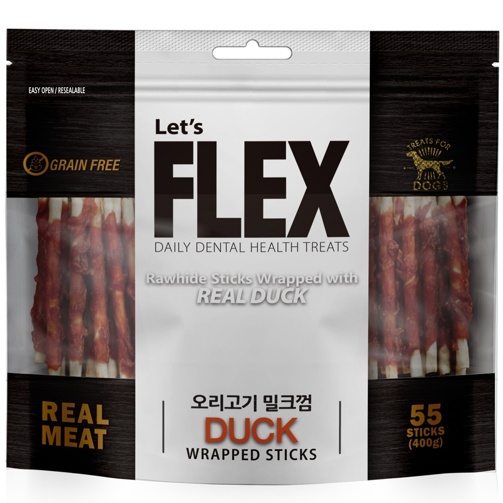 플렉스 밀크껌 대용량 강아지 간식 오리고기, 400g, 1개 - 메인 이미지