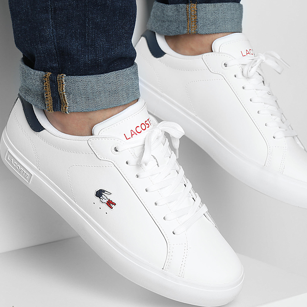 라코스테 남성 가죽 파워코트 스니커즈 운동화