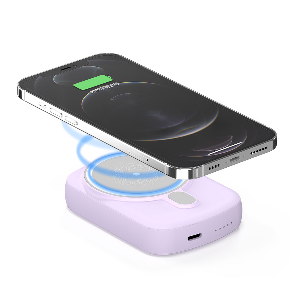 필 WX1 Mag 맥세이프 20W 유무선 보조배터리 USB PD 10000mAh, 퍼플 - 상세 이미지 4