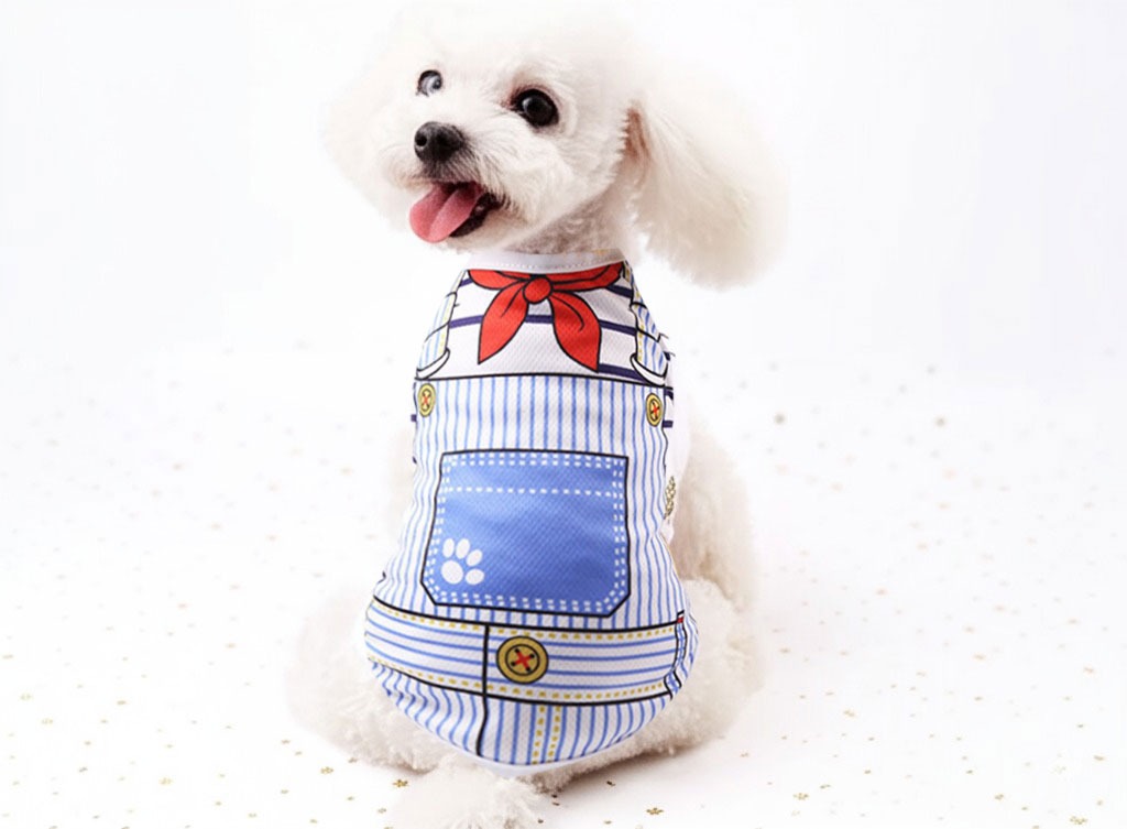 1004/ 강아지 민소매 나시 패턴 티셔츠 반려동물옷 소형견,중형견 애견 외출복 산책복 - 상세 이미지 4