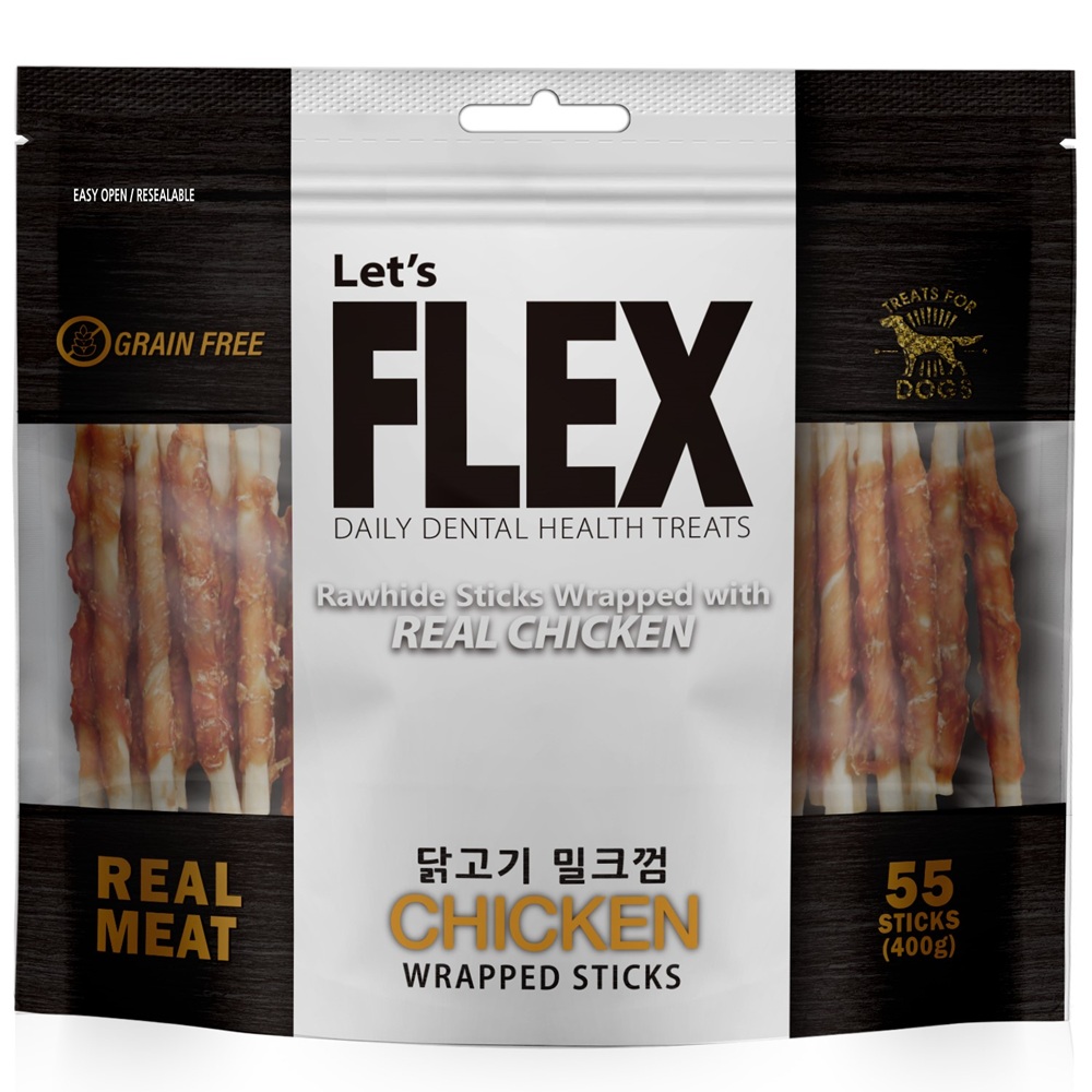 플렉스 밀크껌 대용량 강아지 간식 닭고기, 400g, 1개 - 메인 이미지