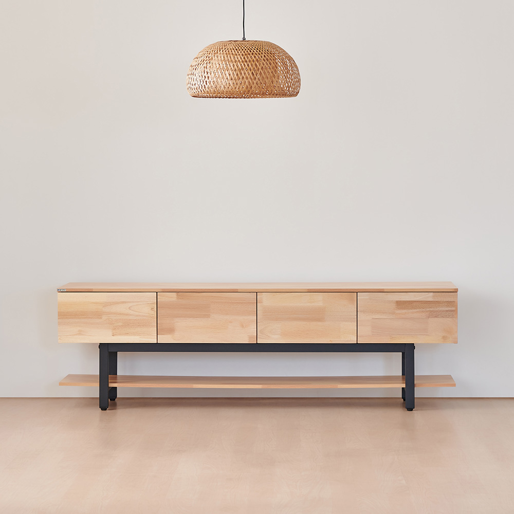 동서가구 루베른 고무나무 거실장 1800x400x560mm, 내추럴