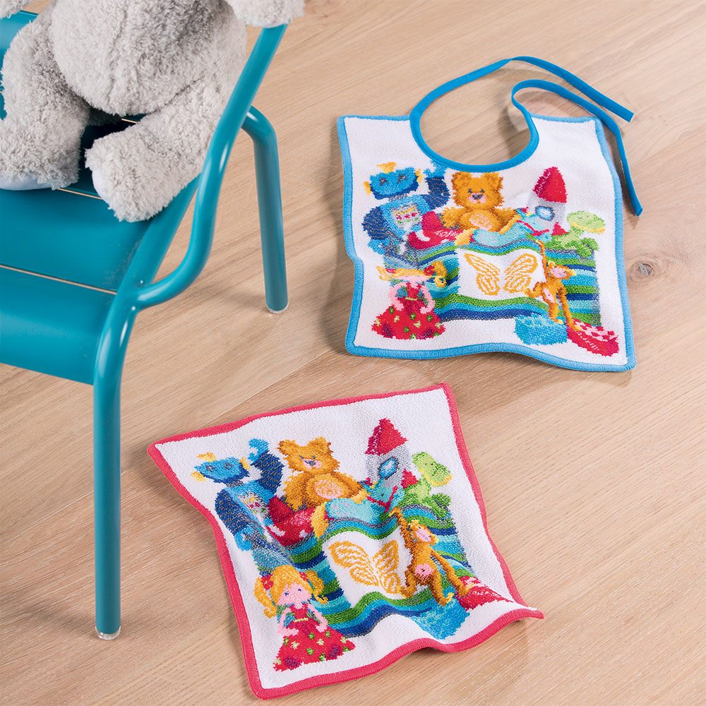 훼이라 토이박스 턱받이 아쿠아 25x30cm 독일직수입 부드럽고 먼지없는 프리미엄 아가수건