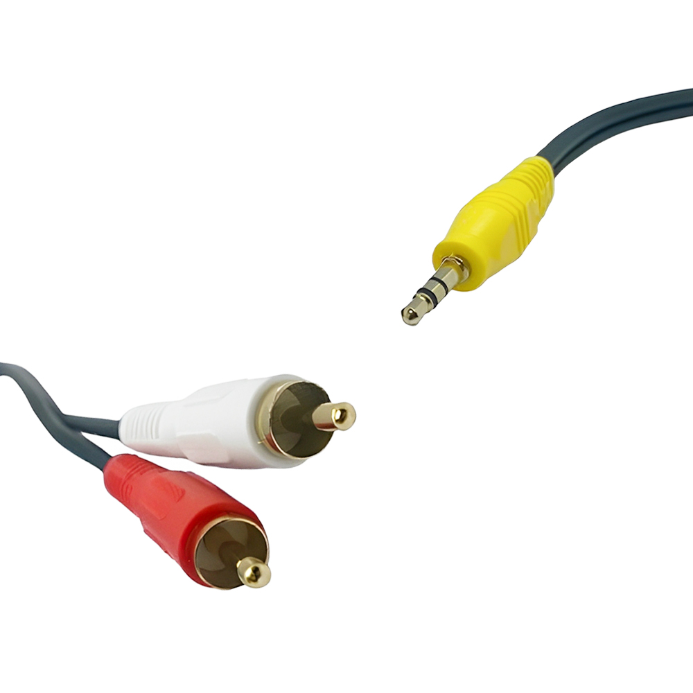 국산 2RCA - AUX 3.5 ST 스피커 앰프 오디오 케이블 3m, 1개