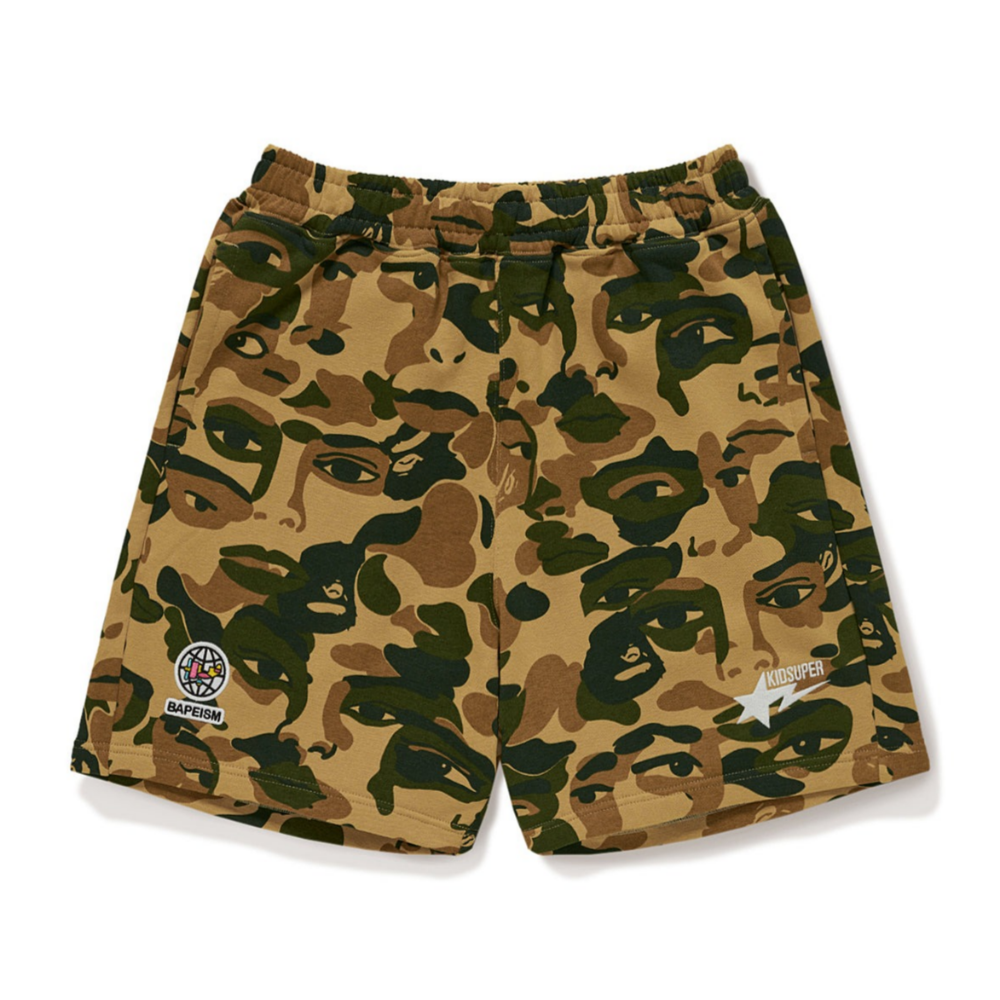 베이프 X KIDSUPER 반바지 CAMO SWEAT SHORTS 4월 신상 1L23-153-902 - 상품 이미지