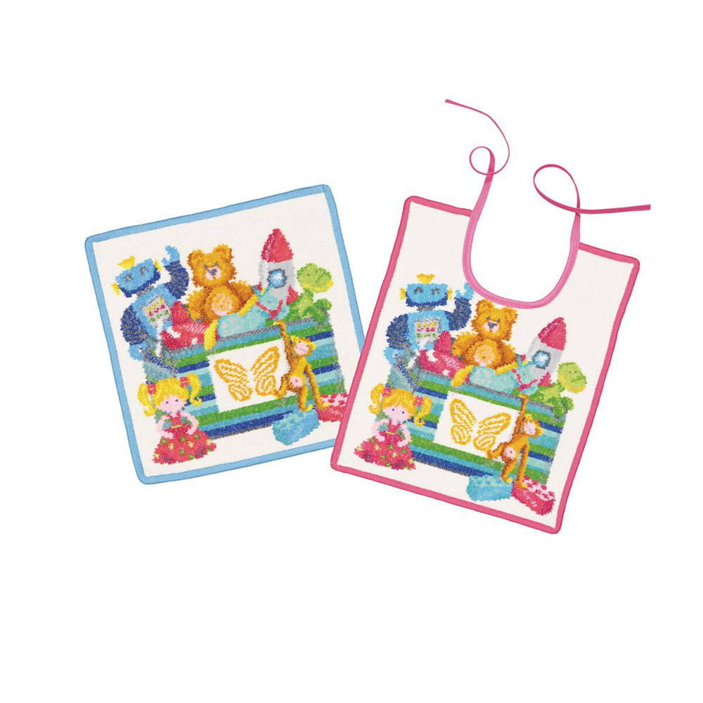 훼이라 토이박스 턱받이 핑크 25x30cm 독일직수입 먼지없고 부드러운 프리미엄 아가수건