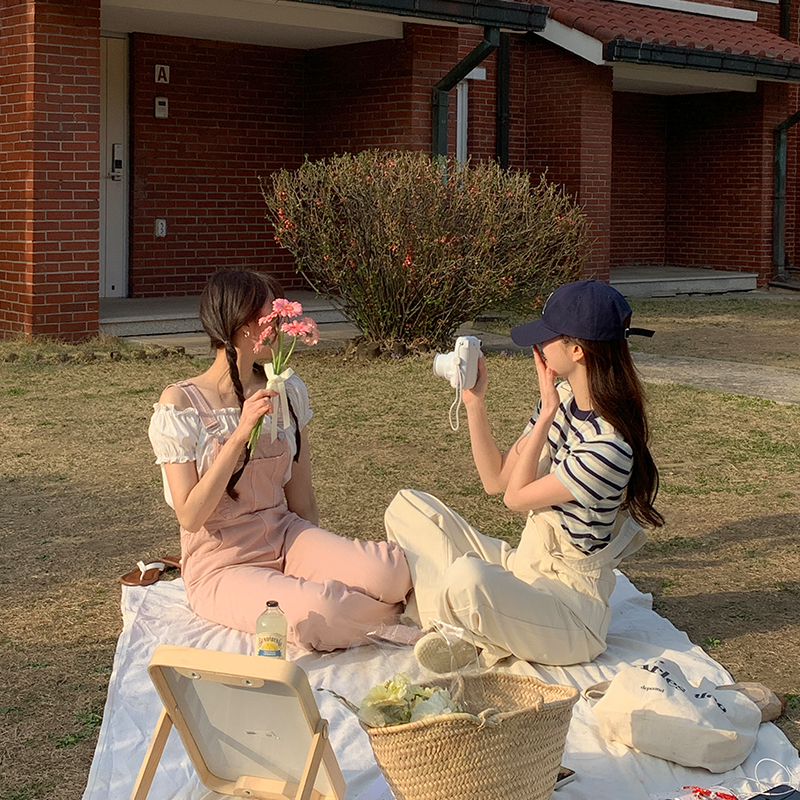 와이드 컬러 오버롤 멜빵 팬츠 op16020 이미지 8