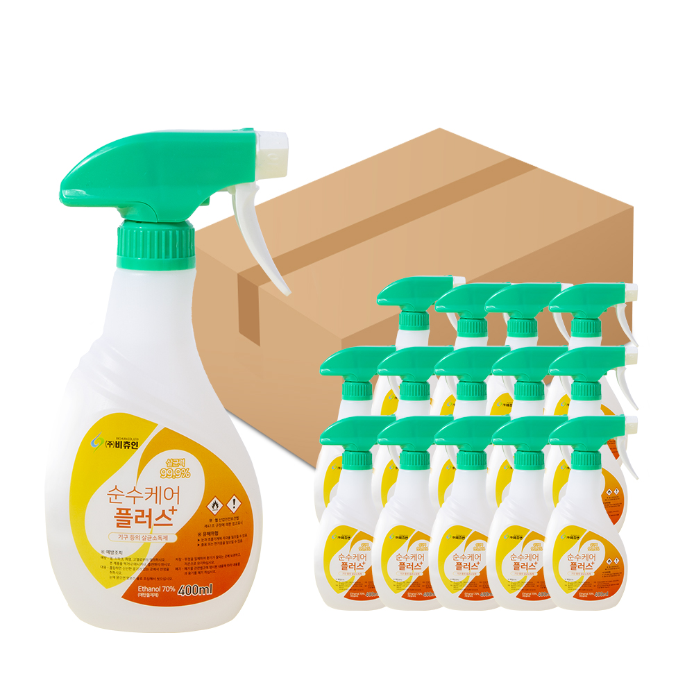 비츄인 순수케어플러스 알콜70% 주방 기구소독제 400ml, 15개 - 상품 이미지