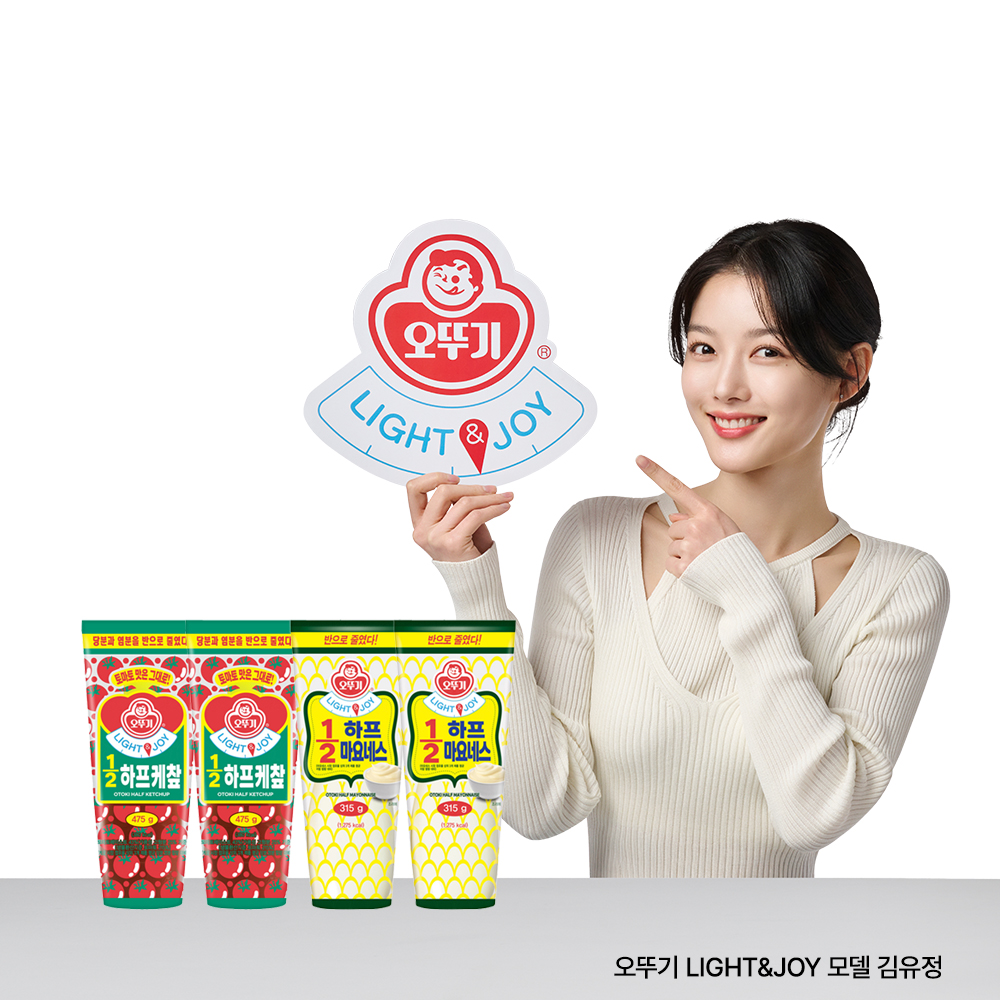 오뚜기 LIGHT&JOY 1/2 하프 케찹 2개+하프 마요네스 2개 - 상품 이미지