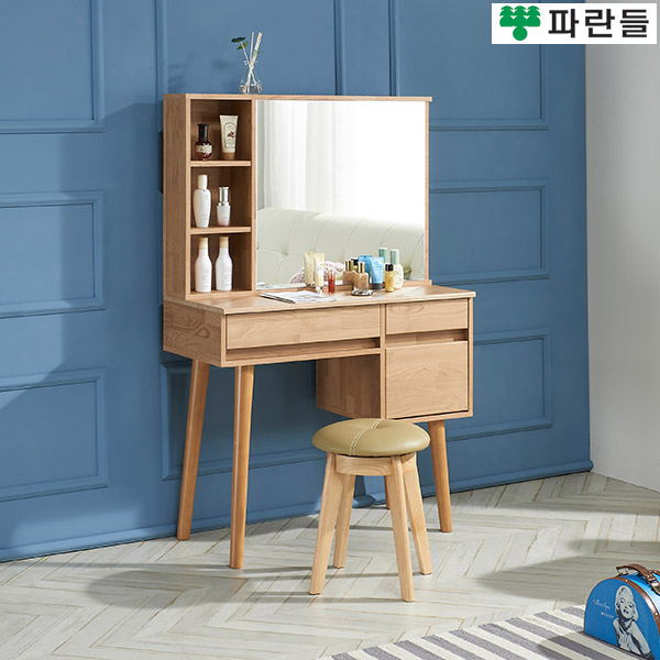 파란들가구 반하나 거울수납 A형 입식화장대세트 의자포함 - 상세 이미지 3