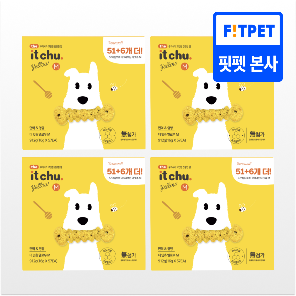 잇츄 오리지널 2+2 (S 79 / M 57) 강아지 양치껌 덴탈껌 대용량 핏펫 개껌