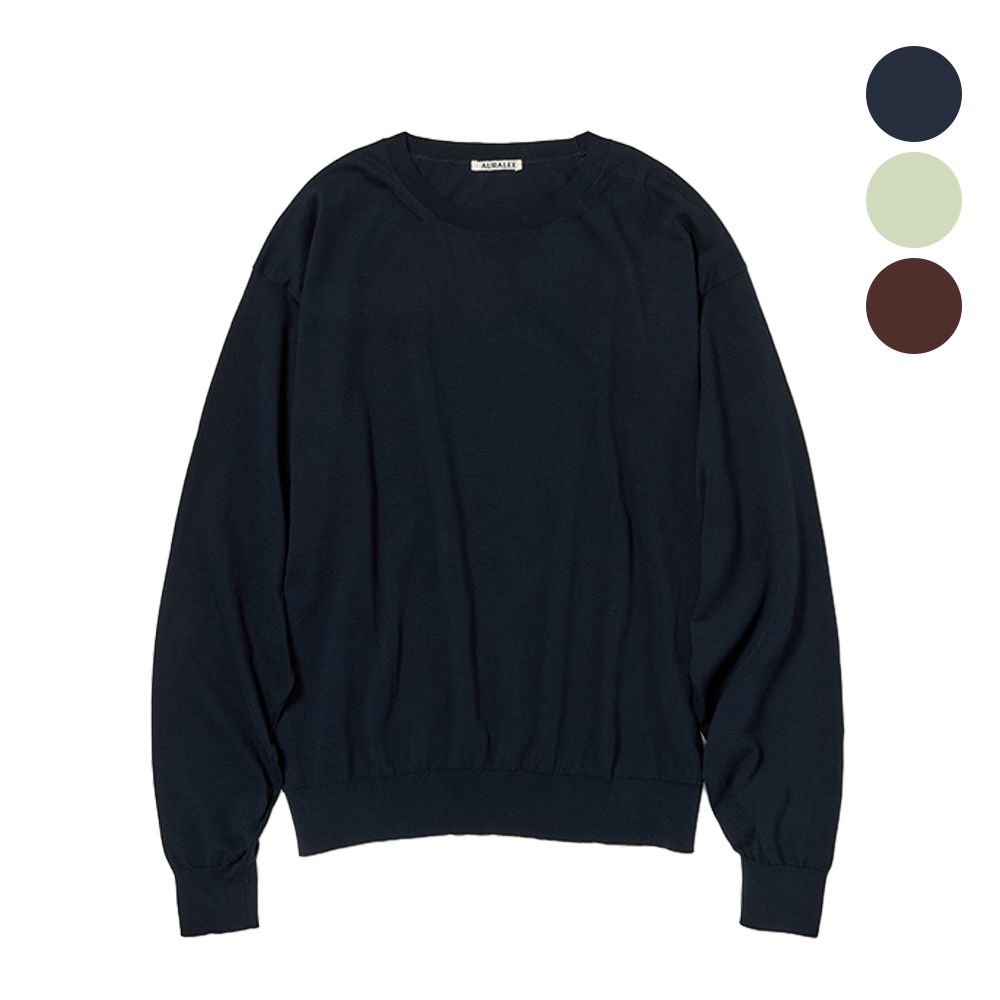 오라리 맨즈 니트 SUPER HIGH GAUGE COTTON KNIT P/O 25SS 남자 캐주얼 - 상품 이미지
