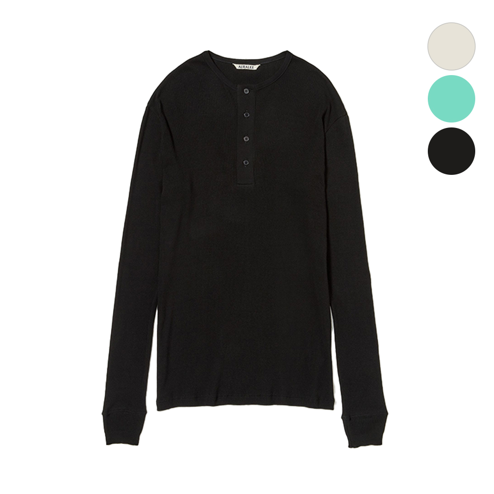 오라리 맨즈 긴팔티 ORGANIC SOFT RIB HENLY NECK P/O 25SS 남자 헨리넥 - 메인 이미지
