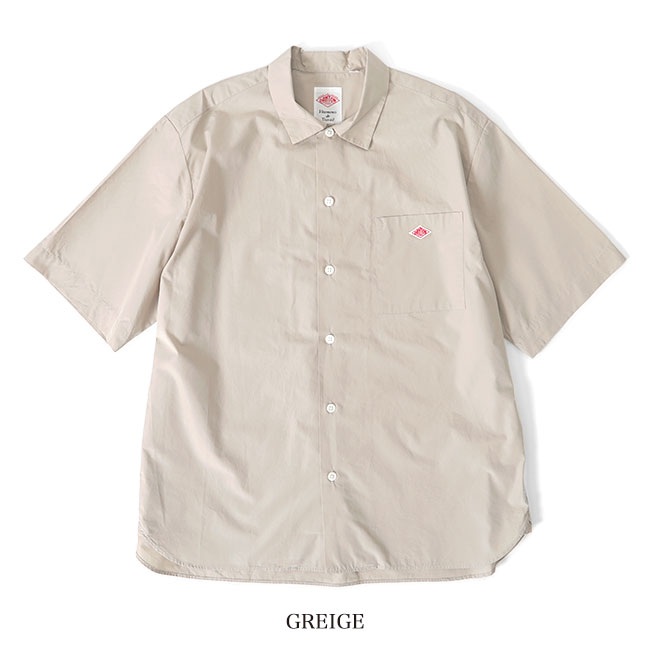 단톤 남성 와펜 로고 포플린 반팔 워크셔츠 DT-B0049CPL 38 GREIGE - 상세 이미지 3