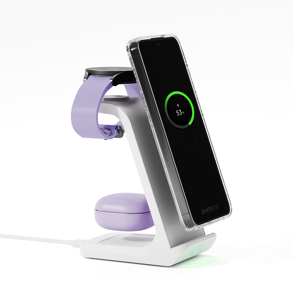 알로코리아 3in1 프로 갤럭시 아이폰 올인원 고속 무선 충전기 UC320WA