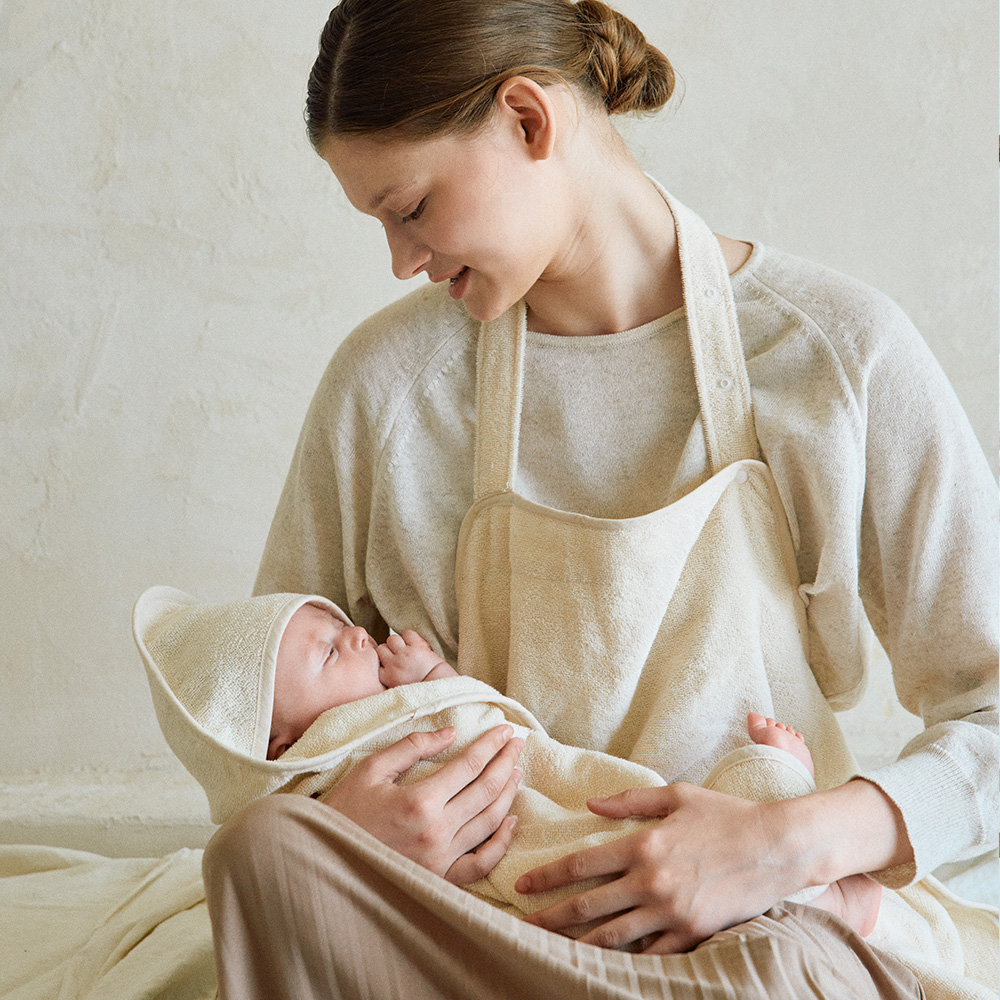 말랑하니 앞치마 아기목욕타올 신생아 바이오거즈