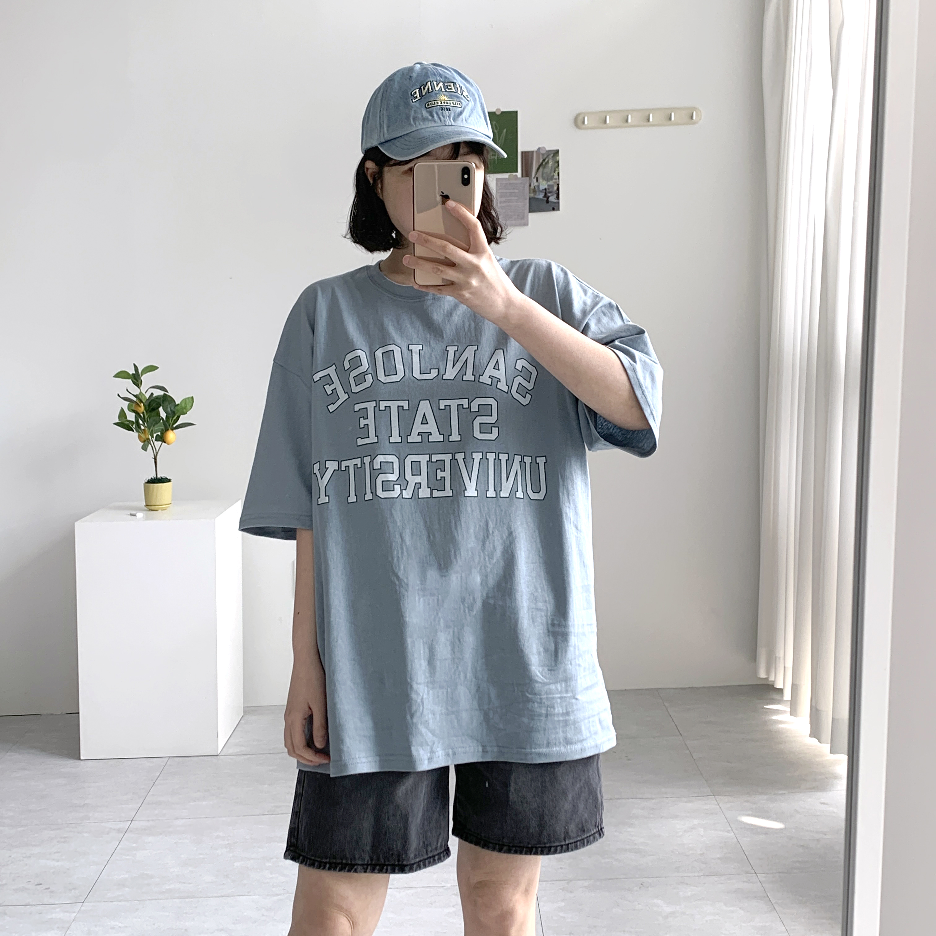 유니 레터링티셔츠 레깅스롱티 임산부티셔츠 - 상품 이미지
