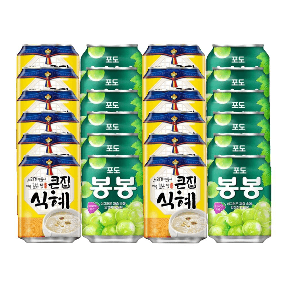 해태 식혜 12개 + 봉봉포도 12개 탄산음료 혼합음료 238ml : DG물산