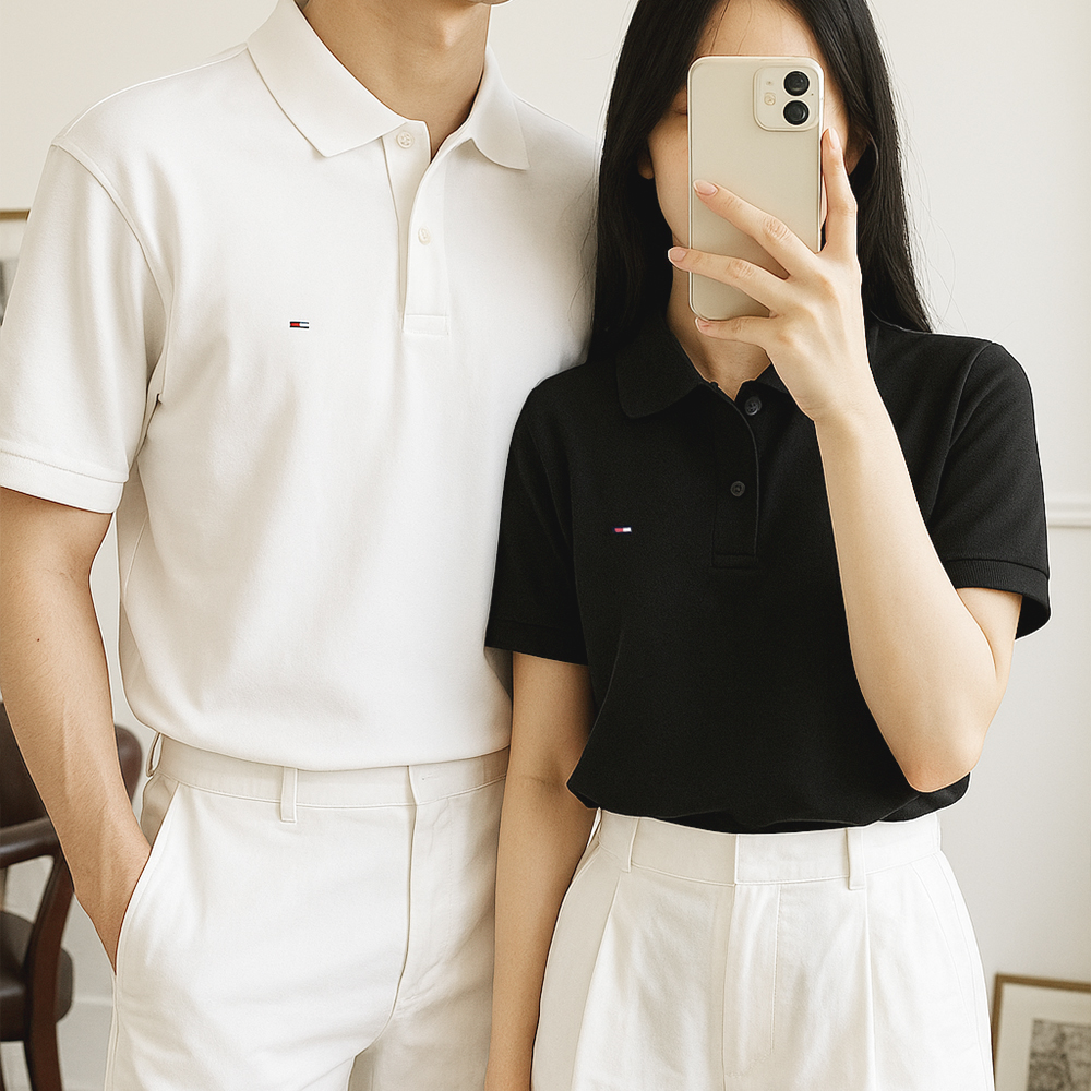 타미힐피거 남여공용 카라 반팔 폴로 티셔츠