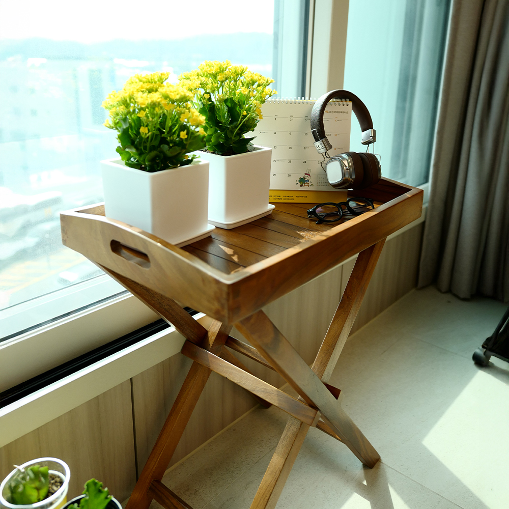 메라토 접이식 테이블 겸용 화분다이 (엔틱)