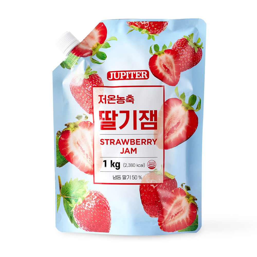 [쥬피터]저온농축 딸기잼 1kg 딸기라떼 만들기 딸기청 아기 간식
