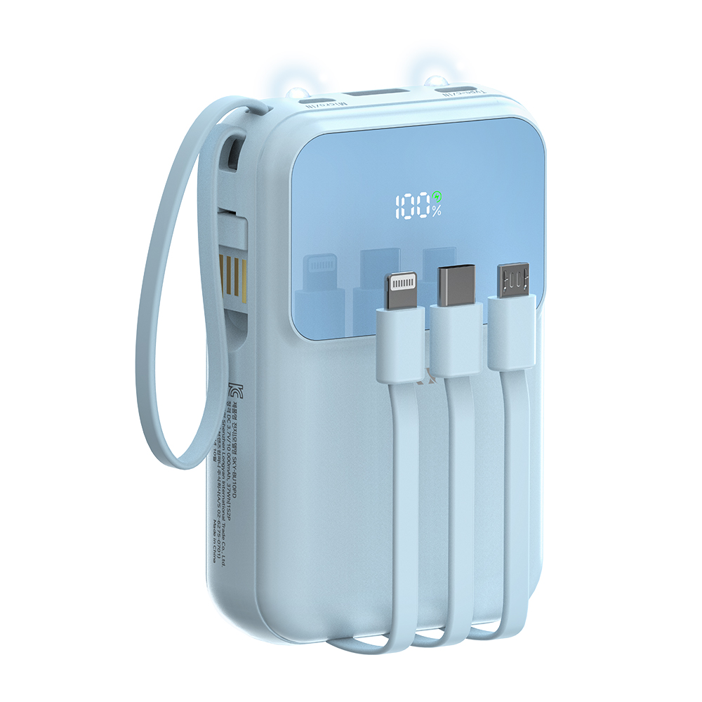 필 U10PD 5in1 유선 빌트인 고속충전 보조배터리 10000mAh, 스카이 블루