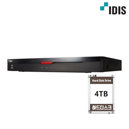 아이디스 HR-2516 500만화소 16채널 TVI AHD DVR 녹화기 4TB 하드포함