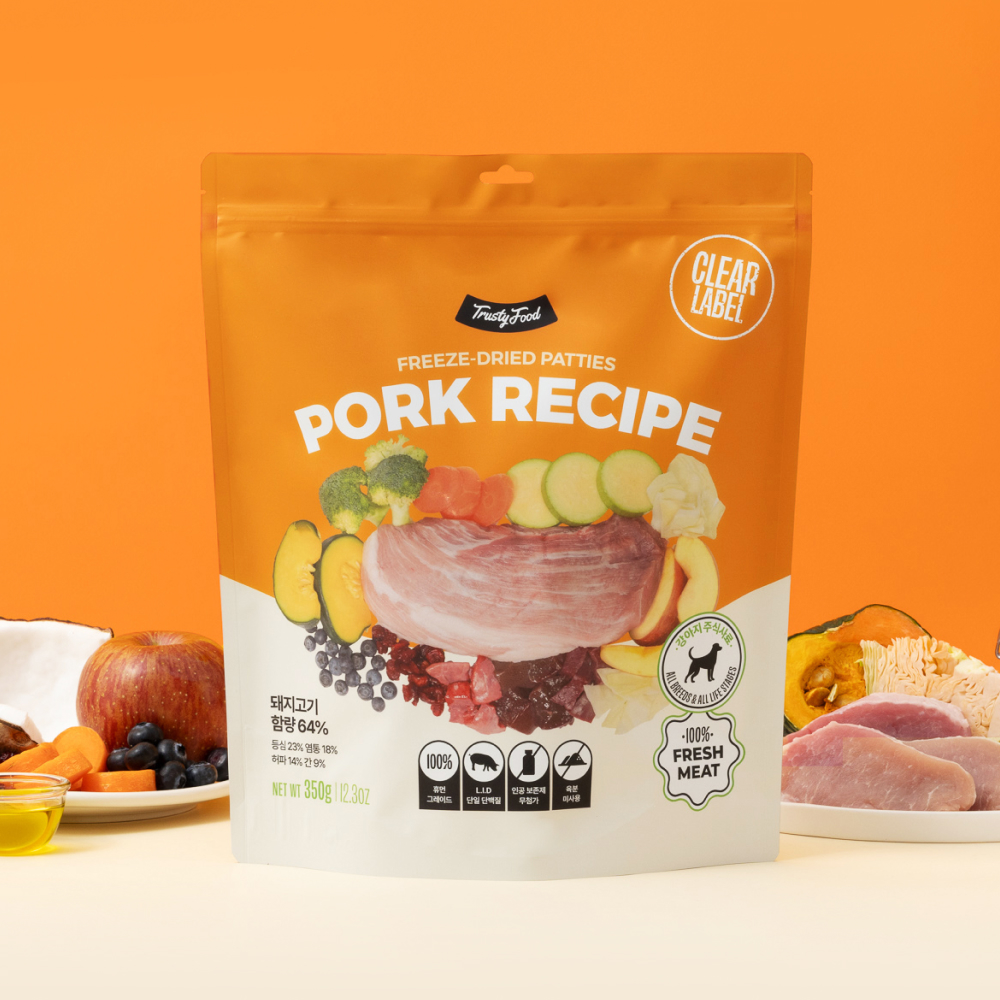 트러스티푸드 동결건조 사료 포크 77장 350g 돼지고기 LID 저지방 생식 화식 큐브 제품 이미지