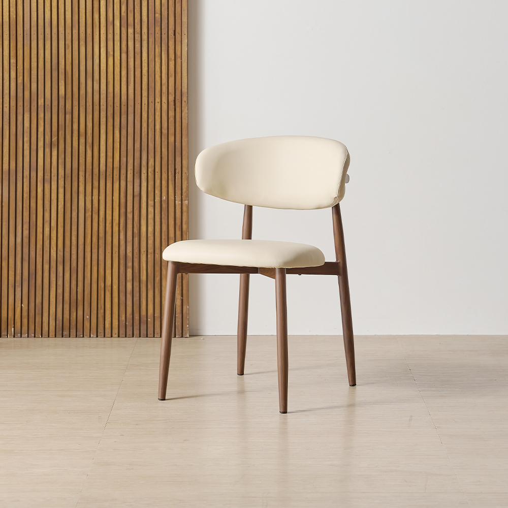 솔리브 편한 식탁의자 실리콘 가죽 다이닝체어 테이블의자 아이보리