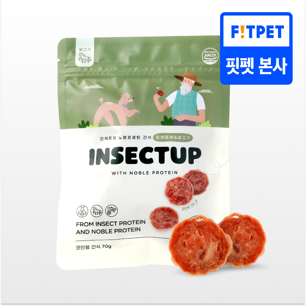 인섹트업 노블프로틴 3종(1ea/3ea) 강아지 육포 간식 말고기, 70g, 1개 - 메인 이미지